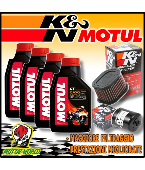 KIT TAGLIANDO OLIO MOTUL 7100 + FILTRI ARIA OLIO K&N KAWASAKI Z800 Z 800 2016