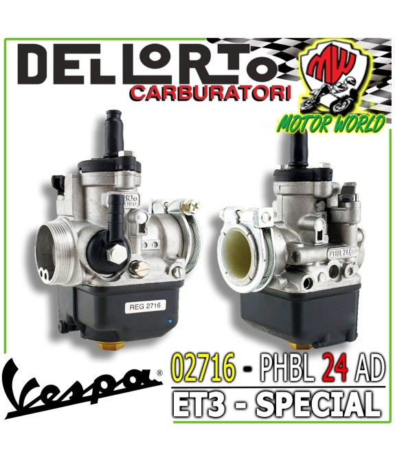 02716 Carburatore PHBL 24mm AD DELL´ORTO PIAGGIO VESPA 50-90-125 PK-XL-S-HP-FL2