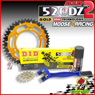 KIT TRASMISSIONE CATENA DID CORONA ARANCIONE PIGNONE KTM EXC 520 2000 2001