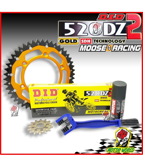 KIT TRASMISSIONE CATENA DID CORONA ARANCIONE PIGNONE KTM EXC 520 2000 2001