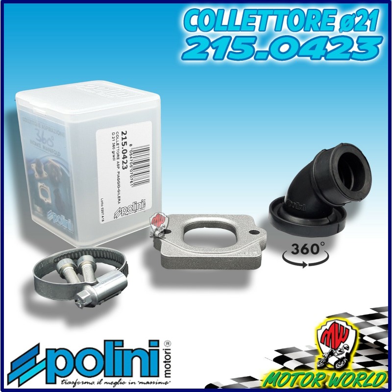 215.0423 COLLETTORE CARBURATORE POLINI PIAGGIO DIESIS - EXTREM NRG NTT ZIP LC