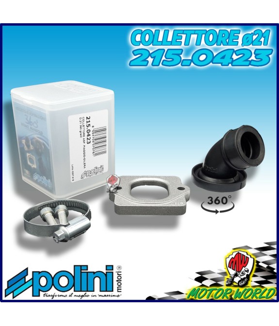215.0423 COLLETTORE CARBURATORE POLINI PIAGGIO DIESIS - EXTREM NRG NTT ZIP LC