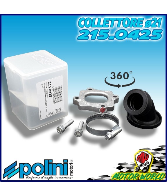 215.0425 COLLETTORE ASPIRAZIONE POLINI D.21 360 GRADI YAMAHA JOG JOG Z NEO S 50