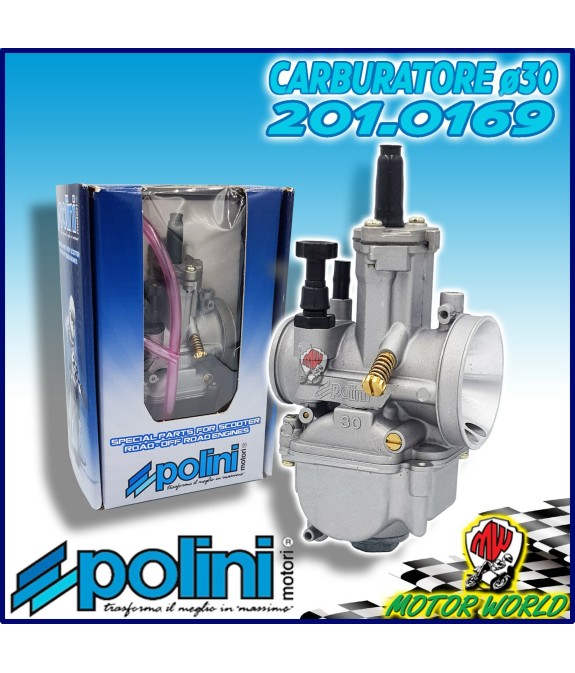 201.0169 CARBURATORE POLINI 30 PIAGGIO ZIP 50 2T AIR VALVOLA PIATTA