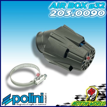 203.0090 FILTRO ARIA A FUNGO BLUE AIR BOX POLINI INC. 30° CARBURATORI 15 17.5 19