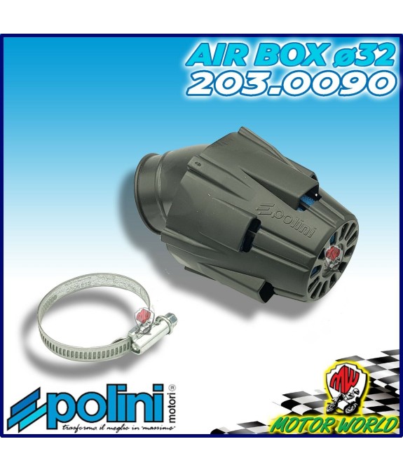 203.0090 FILTRO ARIA A FUNGO BLUE AIR BOX POLINI INC. 30° CARBURATORI 15 17.5 19