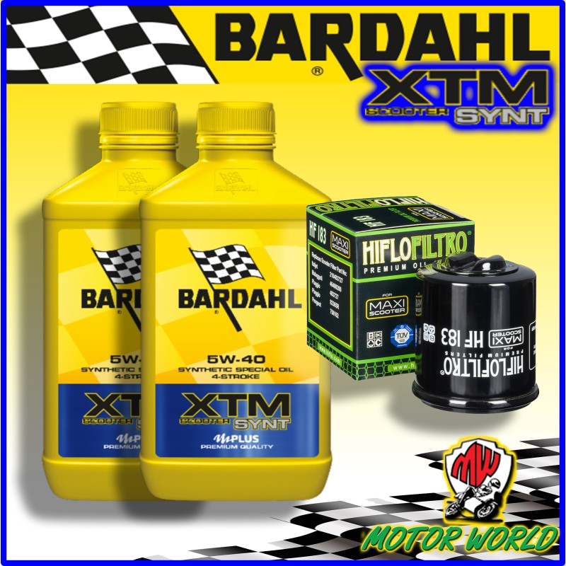 KIT TAGLIANDO 2LT BARDAHL XTM 5W-40 + FILTRO Piaggio 300 Vespa GTS 2014 2015