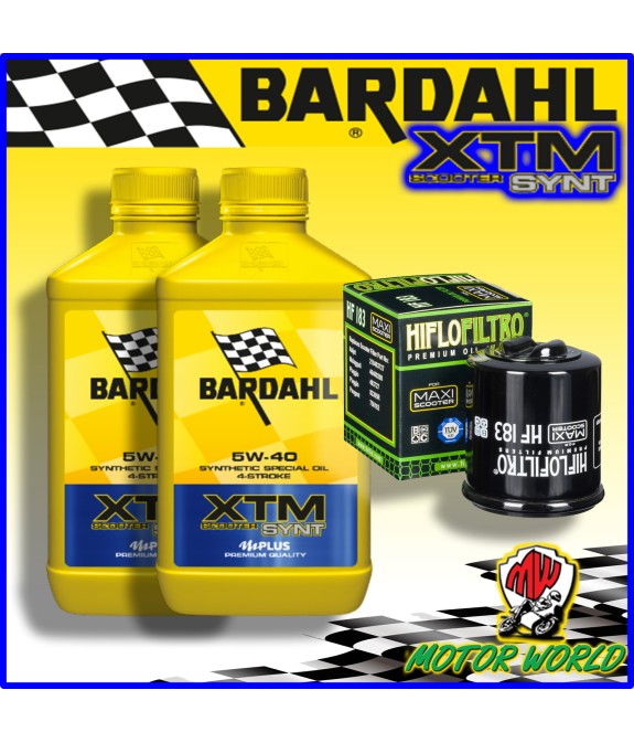 KIT TAGLIANDO 2LT BARDAHL XTM 5W-40 + FILTRO Piaggio 300 Vespa GTS 2014 2015