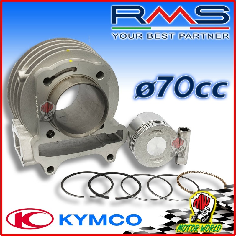 KIT GRUPPO TERMICO CILINDRO PISTONE 70cc D. 47 PER KYMCO SUPER 8 50 2007