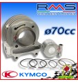 KIT GRUPPO TERMICO CILINDRO PISTONE 70cc D. 47 PER KYMCO SUPER 8 50 2007