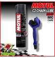 MOTUL MC CARE C2 CHAIN LUBE ROAD SPRAY LUBRIFICANTE CATENA 400ML + SPAZZOLA