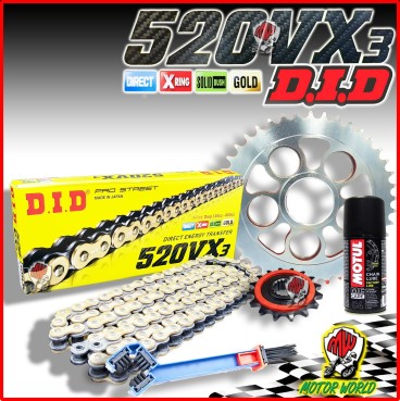KIT TRASMISSIONE CATENA DID CORONA PIGNONE MV AGUSTA F4 750 S - ORO 1999 2000