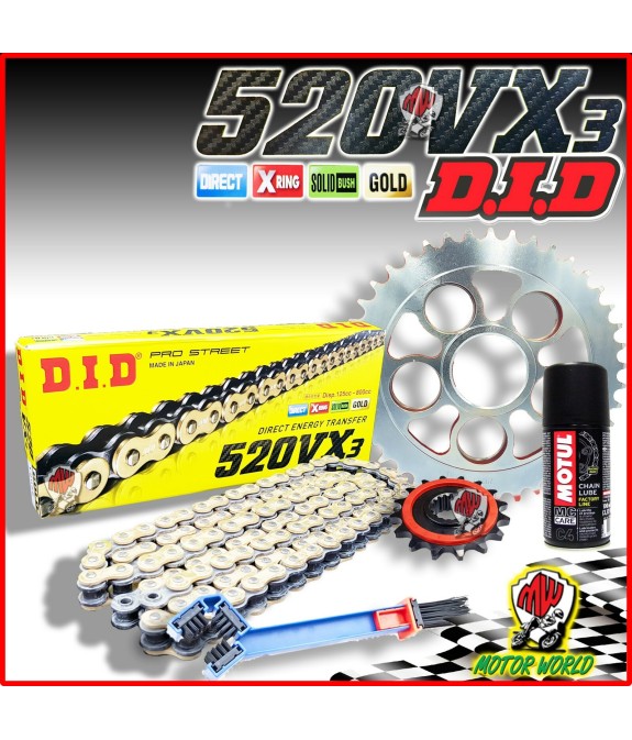 KIT TRASMISSIONE CATENA DID CORONA PIGNONE MV AGUSTA F4 750 S - ORO 1999 2000