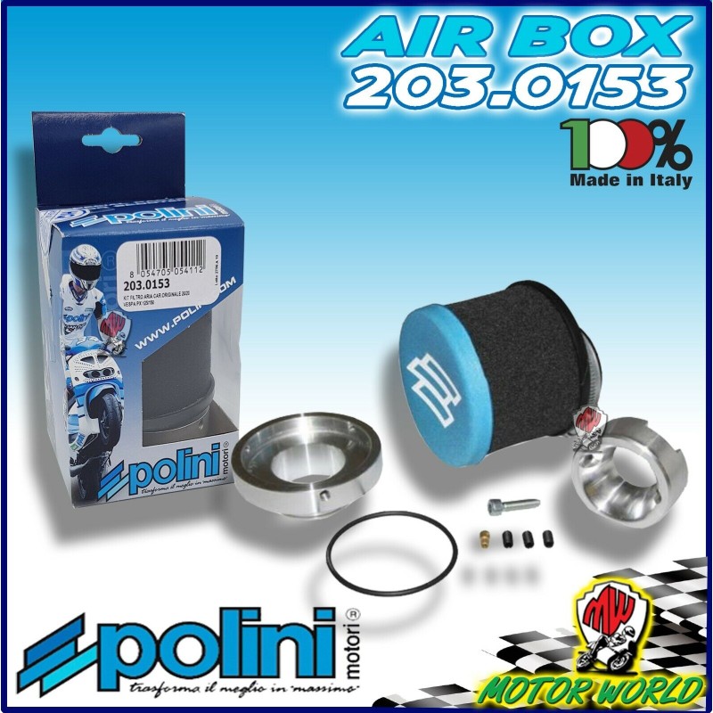 FILTRO ARIA POLINI CORNETTO ASPIRAZIONE CICLER CARBURATORE SI 20.20 VESPA PX 125