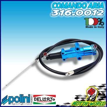 316.0012 COMANDO STARTER ARIA BLU COMPLETO DI FILO POLINI RICAMBI CARBURATORE