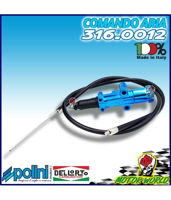 316.0012 COMANDO STARTER ARIA BLU COMPLETO DI FILO POLINI RICAMBI CARBURATORE