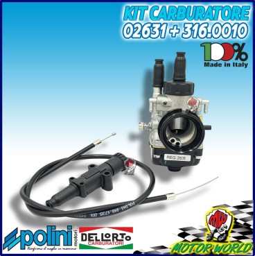 KIT CARBURATORE DELL'ORTO PHBG 19 DS + COMANDO ARIA POLINI APRILIA SR 50 FACTORY
