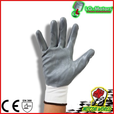 GUANTI DA LAVORO SPALMATI IN NITRILE COTONE PAIA MISURA 9 10