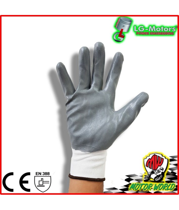 GUANTI DA LAVORO SPALMATI IN NITRILE COTONE PAIA MISURA 9 10