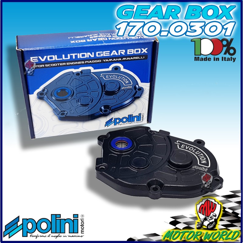 170.0301 COPERCHIO INGRANAGGI EVOLUTION POLINI NERO YAMAHA JOG 50 LC RR