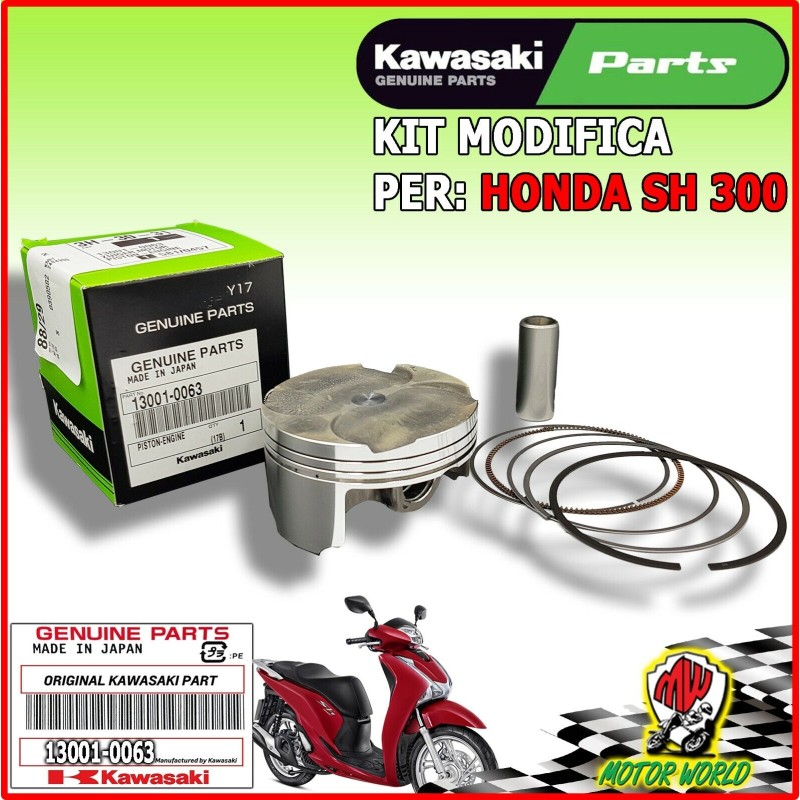 KIT RETTIFICA PISTONE HONDA SH 300 PER CILINDRI ø76 KAWASAKI CON FERMI SPINOTTO