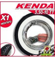 3.50-10" RUOTA COMPLETA PIAGGIO VESPA PX, SPRINT, GT, PNEUMATICO FASCIA BIANCA