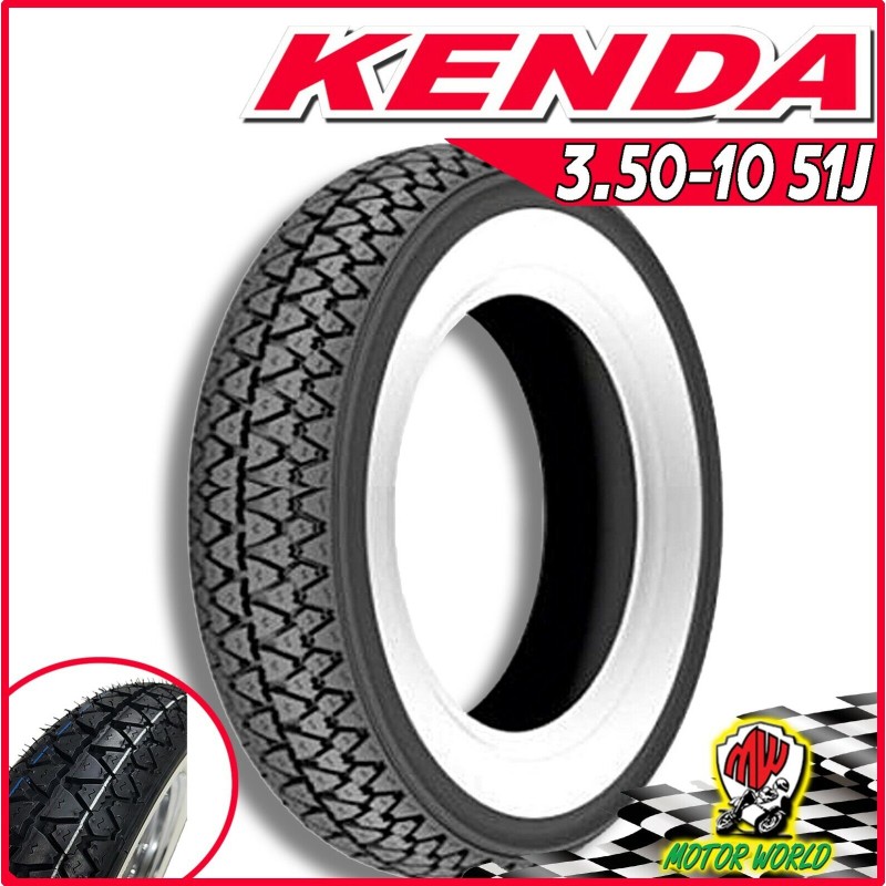 ENDA GOMMA 3.50-10 51J TT FASCIA BIANCA PIAGGIO 150 Vespa GS (VS1T) 1955-1960