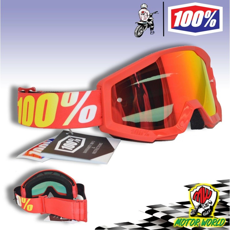 MASCHERINA [100%] STRATA FURNACE ROSSA LENTE SPECCHIO - CROSS ENDURO MOTARD