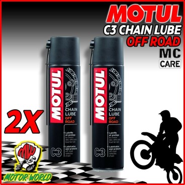 2 x 400 ML Grasso Spray Per Catena Moto Motul C3 Chain Lube Off Road e Quad