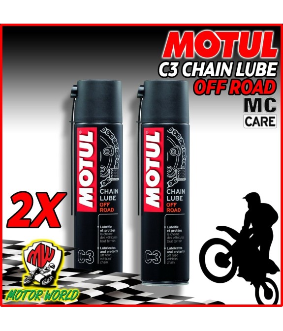 2 x 400 ML Grasso Spray Per Catena Moto Motul C3 Chain Lube Off Road e Quad