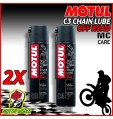 2 x 400 ML Grasso Spray Per Catena Moto Motul C3 Chain Lube Off Road e Quad