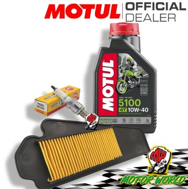 KIT TAGLIANDO OLIO MOTUL + FILTRO E CANDELA SYM FIDDLE II 50 2008 - AW05W-6