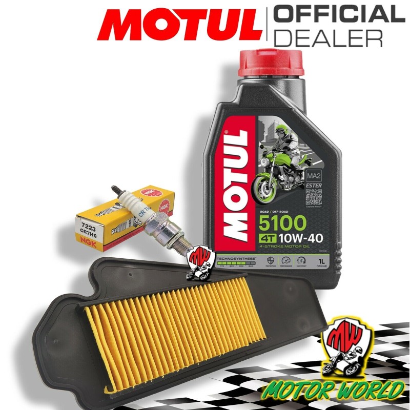 KIT TAGLIANDO OLIO MOTUL + FILTRO E CANDELA SYM FIDDLE II 50 2008 - AW05W-6