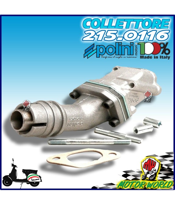 215.0116 POLINI COLLETTORE ASPIRAZIONE MONOLAMELLARE D.19 VESPA 90 / 90 SS
