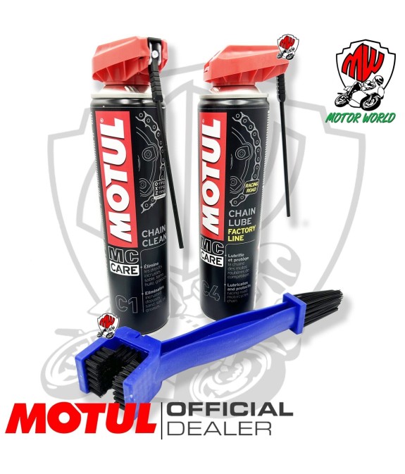 KIT PULIZIA LUBRIFICAZIONE GRASSO CATENA MOTO MOTUL CHAIN LUBE RACING DUCATI