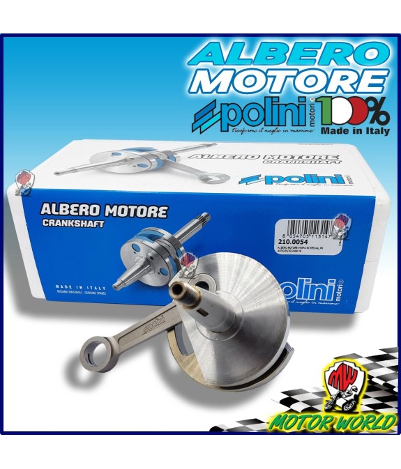 210.0054 POLINI ALBERO MOTORE ANTICIPATO CONO 19  VESPA 50 2T PK