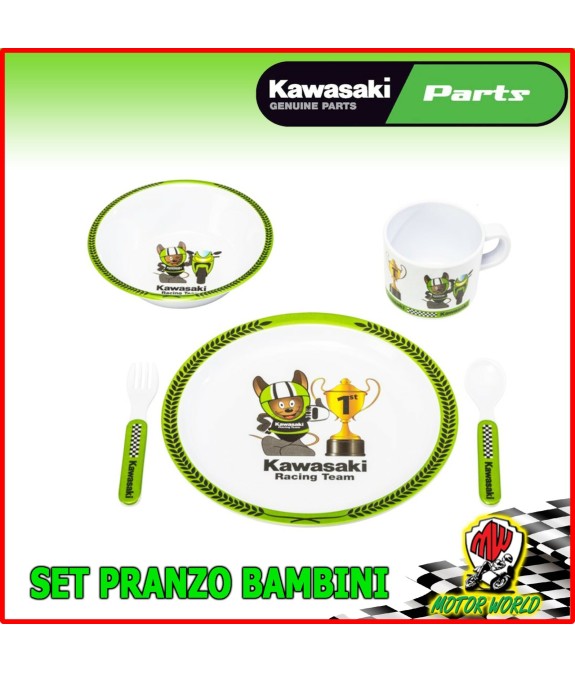 SET PASTO PRANZO PIATTI BAMBINI KAWASAKI CUDDLE Baby stoviglie posate VERDE