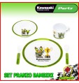 SET PASTO PRANZO PIATTI BAMBINI KAWASAKI CUDDLE Baby stoviglie posate VERDE