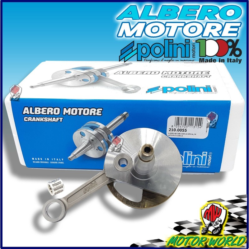 210.0055 POLINI ALBERO MOTORE ANTICIPATO CONO 20 VESPA 50 XL
