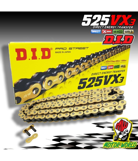 DID X-RING 525VX3 CATENA RIVETTO YAMAHA 600 YZF R6 R (RJ11) 2006-2007
