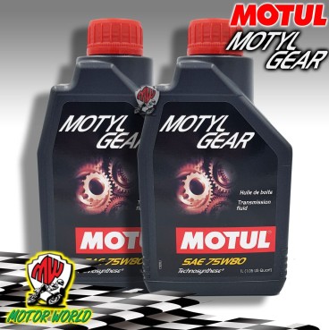 2 Litri MOTUL MOTYL GEAR 75W80 Olio Trasmissione Cambio Differenziale GL-4 GL-5