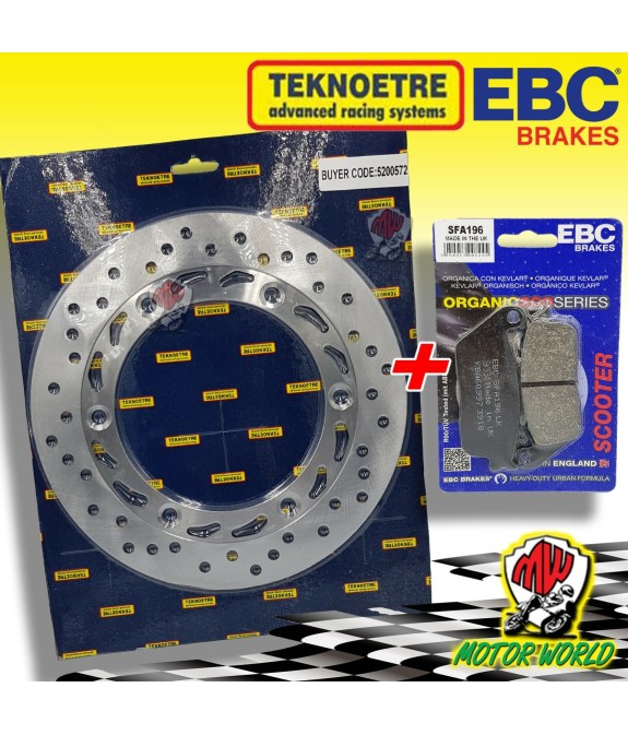 KIT DISCO + PASTIGLIE FRENO ANTERIORI HONDA NSS FORZA 125 ABS 2018 2019