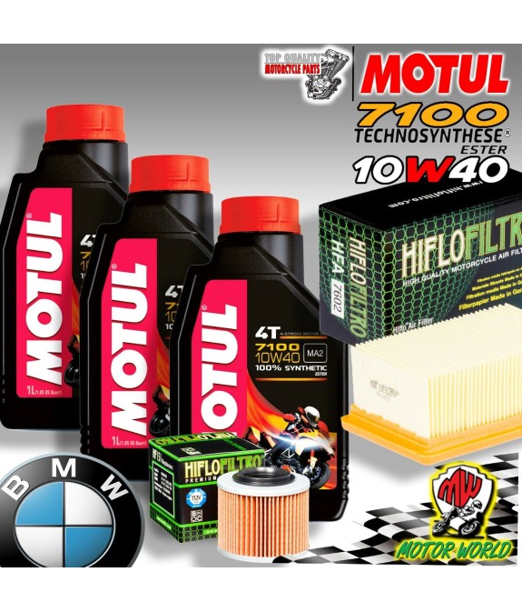 KIT TAGLIANDO OLIO MOTUL 7100 10W40 + FILTRI BMW F 650 CS K14 / E650C 2004 2005