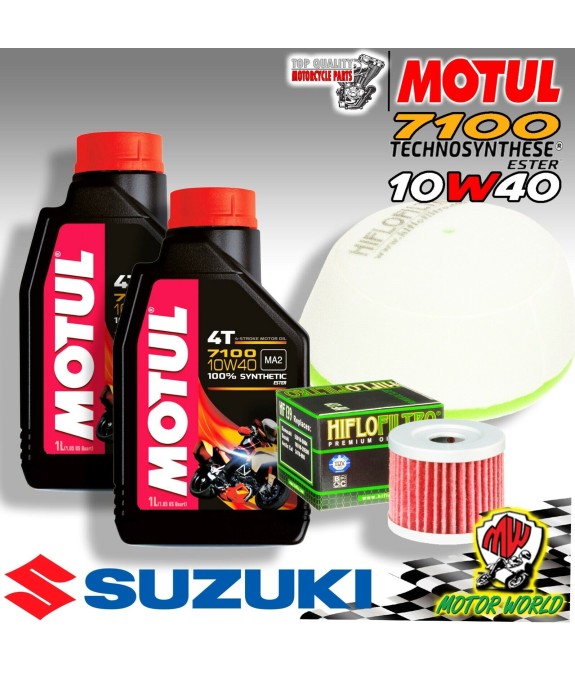 KIT TAGLIANDO OLIO MOTUL 7100 10W40 + FILTRI SUZUKI DR-Z 400 SM 2017 2018 2019