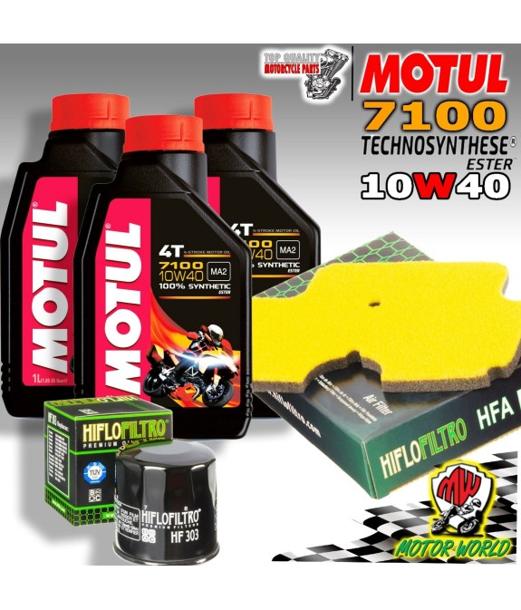 KIT TAGLIANDO OLIO MOTUL 3LT 7100 + FILTRI HIFLO KAWASAKI Versys 650 2012 2013