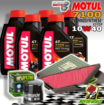 KIT TAGLIANDO OLIO MOTUL 5LT 7100 + FILTRI HIFLO KAWASAKI GTR 1400 2016 2017