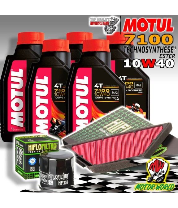 KIT TAGLIANDO OLIO MOTUL 5LT 7100 + FILTRI HIFLO KAWASAKI GTR 1400 2016 2017