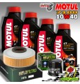 KIT TAGLIANDO OLIO MOTUL 7100 10W40 + FILTRI KAWASAKI VN 800 Drifter 2001 2002