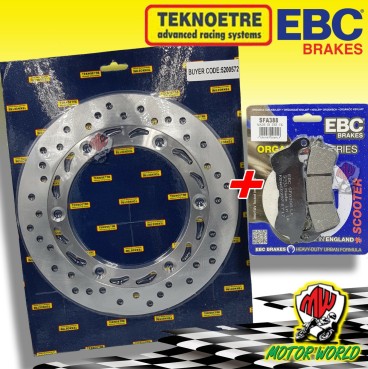 KIT DISCO + PASTIGLIE FRENO ANTERIORI HONDA SH 300 I ABS 2012 2013 2014
