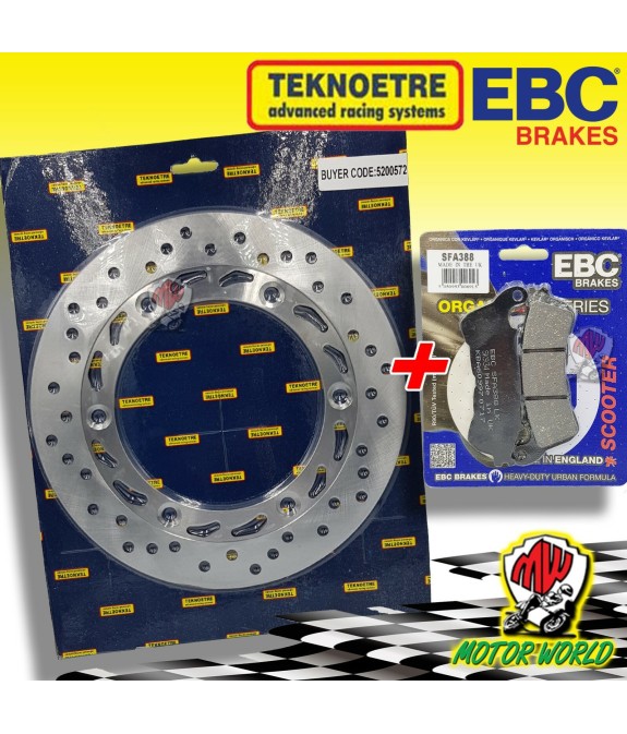 KIT DISCO + PASTIGLIE FRENO ANTERIORI HONDA SH 300 I ABS 2012 2013 2014